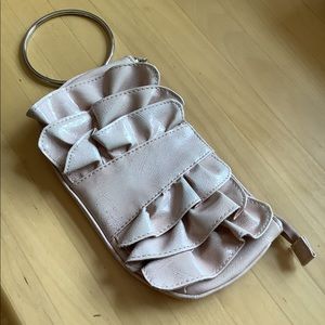Blush pink Ruffle Clutch Bag